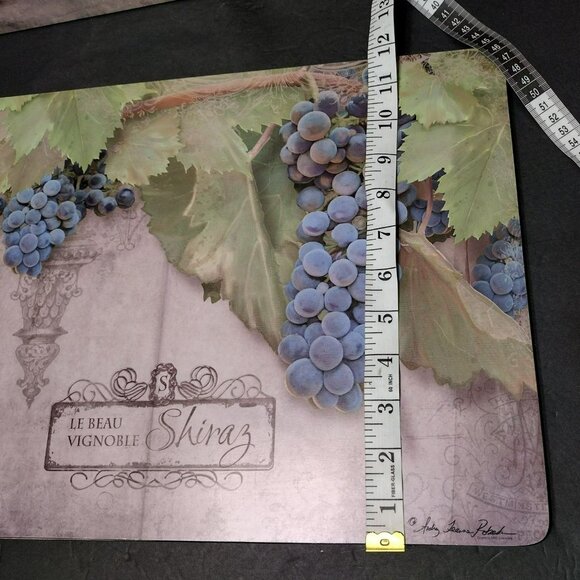 Pimpernel Tuscan Vineyard Placemats Set Of 4 By Anna Grape Design Cork Backing - Picture 5 of 11